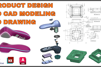 design 3d cad product from idea, sketch, image or drawing