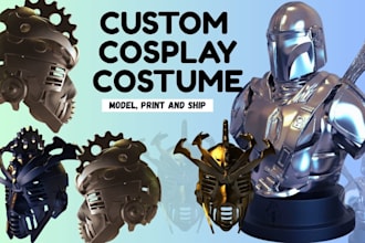 design, print custom 3d cosplay model, wearable 3d knight amor pepakura