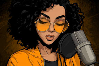 create custom cartoon music cover art for singles or albums