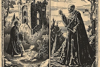 do a medieval woodcut gothic etching illustration
