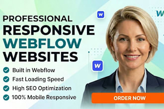 build responsive webflow website SEO friendly and fast loading