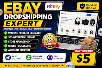 handle your ebay store management and dropshipping VA tasks