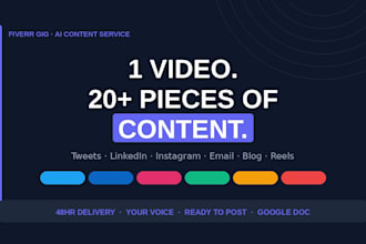 repurpose your video or podcast into 20 ai powered social media content pieces