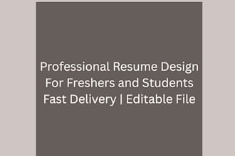 create a professional resume for freshers