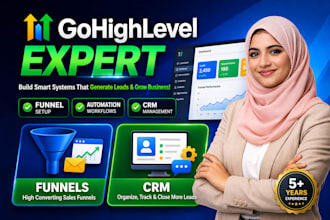 build ghl funnels, CRM setup and automation workflows