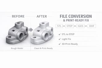 convert and fix stl, step, iges, or cad files