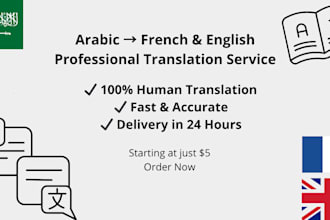 translate arabic to french and english professionally