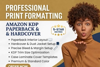 format your book for amazon KDP paperback and hardcover print