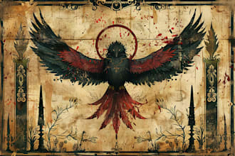 do medieval gothic manuscript style illustration