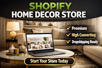 design shopify home decor store or home accessories brand