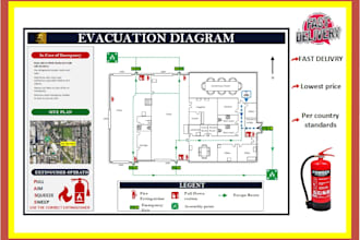 design emergency evacuation plan and fire escape map