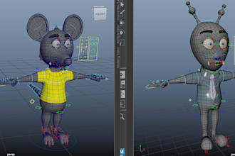 do 3d character rigging, weight paint skinning, vtuber rigging, blender maya rig