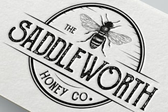 unique eye catching honey bee logo label design