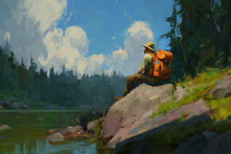 paint professional landscape concept art in painterly style