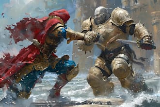 make illustration in fantasy and medieval style