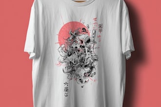 a japanese t shirt illustration