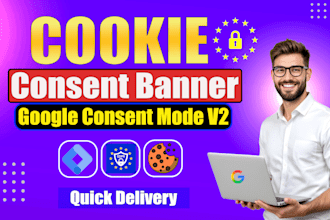 setup cookie consent banner, cookie consent v2, google consent mode v2,cookiebot