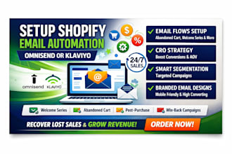 setup shopify email automation with omnisend or klaviyo and email flows cro