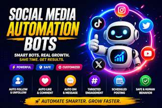 create social media bot, twitter bot, tiktok bot, instagram bot, youtube bot