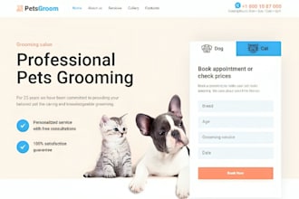 design wix pet grooming website dog grooming website booking website