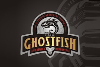 design ghost fish brewing company logo for you
