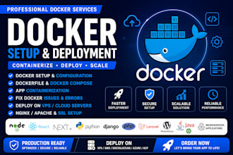 dockerize your app, fix docker issues, migrate containers, and deploy on vps