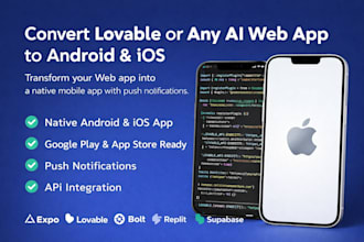 convert lovable web app base44 app to ios android app using capacitor testflight