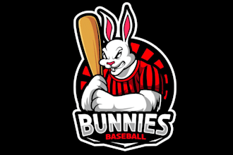 create high quality baseball mascot logo with t shirt design