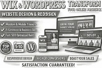 design and redesign wix or wordpress business website