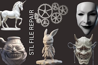 do  stl file repair, edit obj file, custom 3d model modification for 3d printing