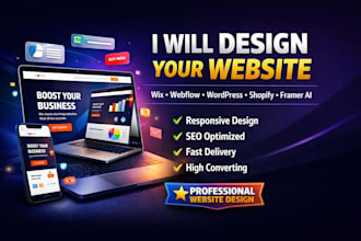 do wix webflow wordpress elementor landing page shopify framer ai website design