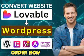 convert or migrate your website from lovable to wordpress using elementor