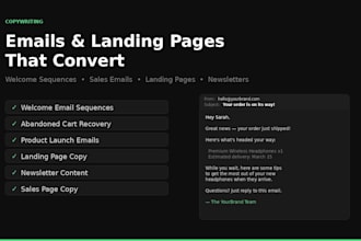 write email sequences and landing page copy