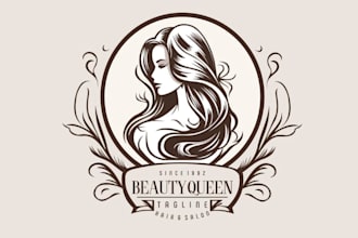 create hair extensions and beauty salon logo design for your business