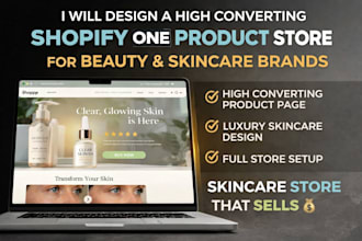 design shopify one product store for skincare brand