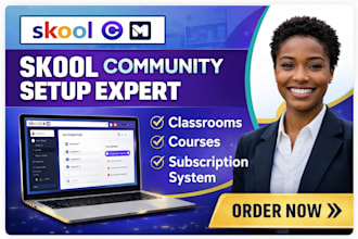 do skool community setup, organize classroom and subscription system