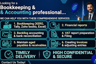 do accurate bookkeeping, bank reconciliation, mangement report