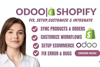 setup customize odoo ecommerce store sync shopify integration fix odoo error