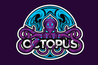 draw most wonderful octopus mascot logo design service