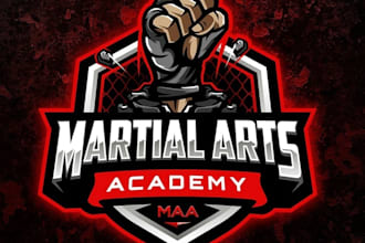 fighting boxing martial arts team or club logo design