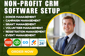setup non profit CRM award force quickbooks jotform connecteam netsuite bitrix24