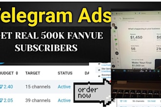 run telegram ads to get paid fanvue subscriber, fanvue chatter,fanvue promotion