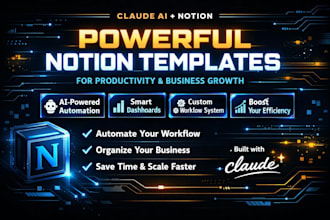 create a claude ai powered notion template workspace for any niche