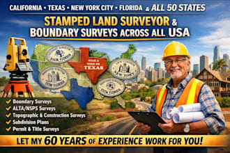 california tx new york city fl stamp land surveyor, boundary survey