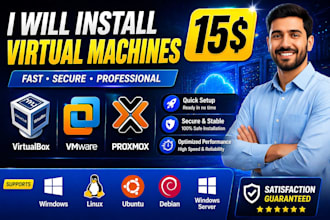 install  virtual machine and configure virtualbox,vmware, proxmox ve and esxi