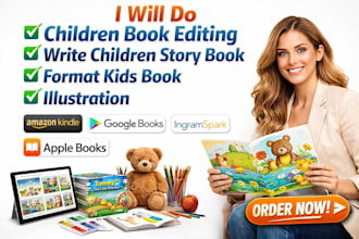 do children book editing write children story book format kids book illustration