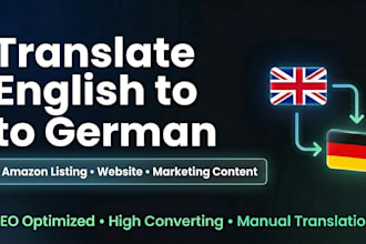 translate english to german for website, marketing listing and amazon listing