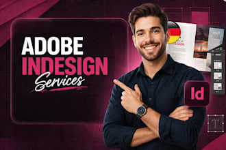 design book, brochure, or document layouts using adobe indesign