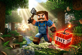 custom minecraft thumbnail design
