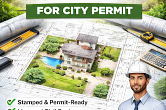 draw stamped plot plan, site plan, lot subdivision, and site map for city permit